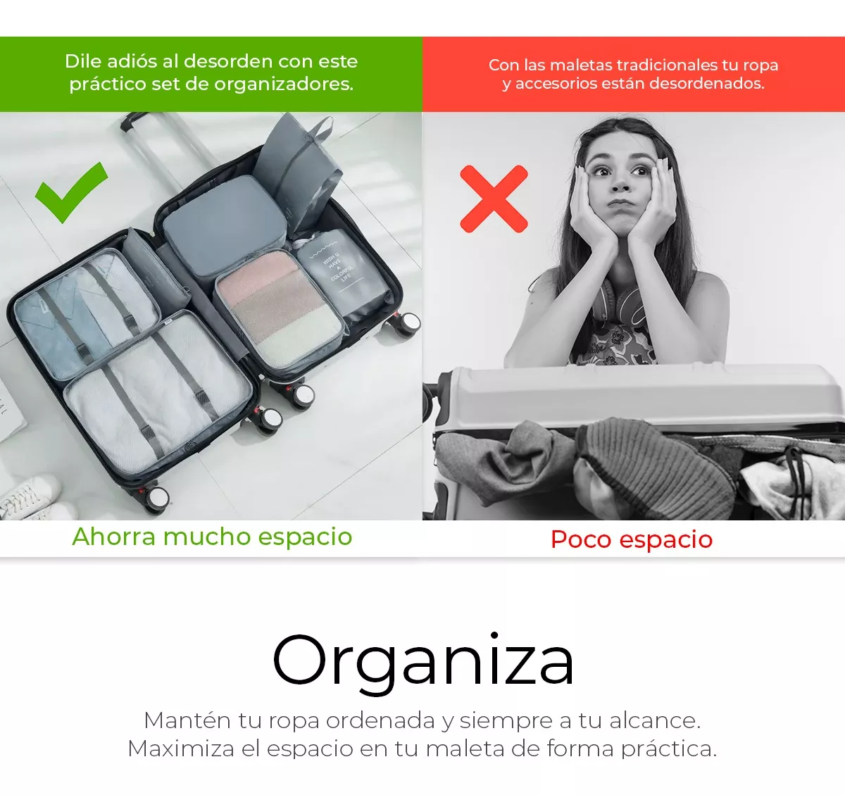Set 8 Pz Organizador de Maleta.